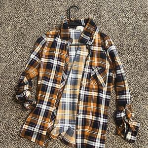 Brown and orange flannel
